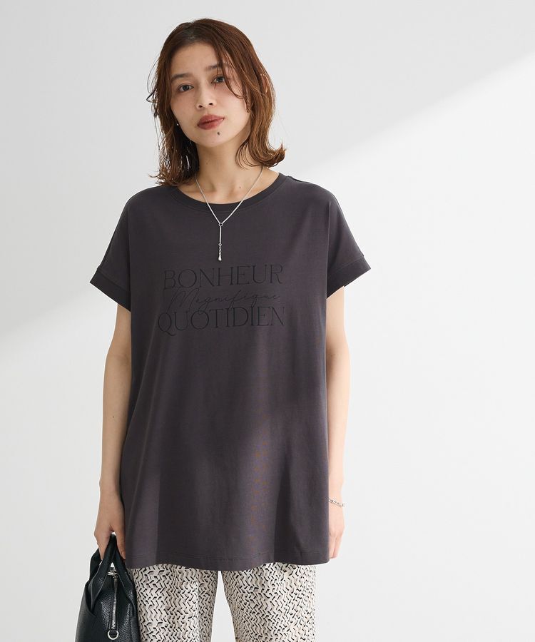 Green Parks「フレンチスリーブ筆記体ロゴチュニック」|チュニック|