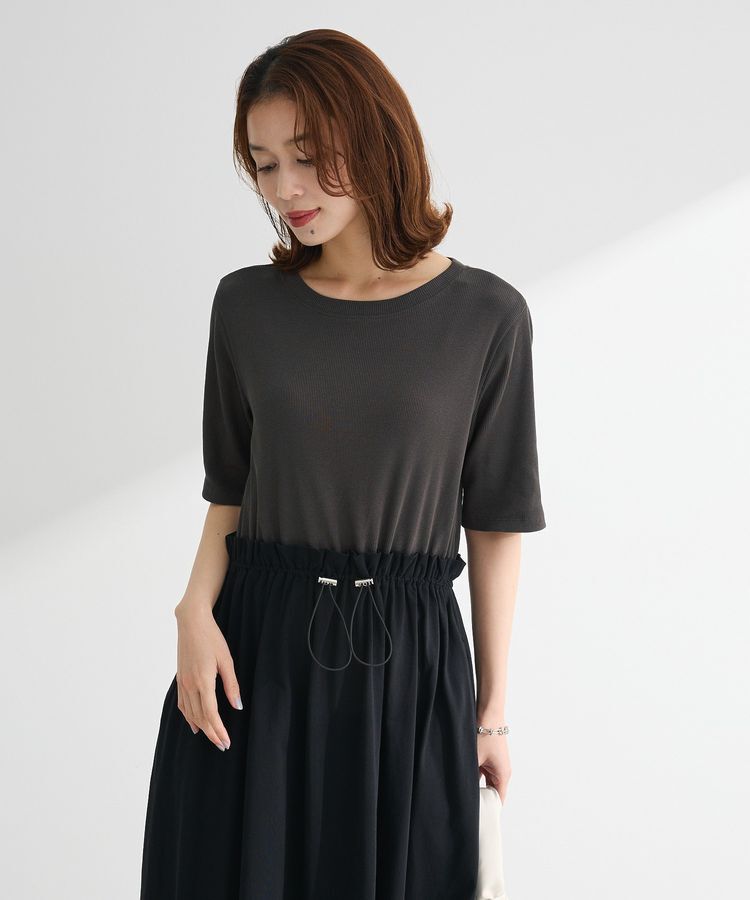 Green Parks「・SUGAR SPOON半袖リブドッキングワンピ」|ワンピース|