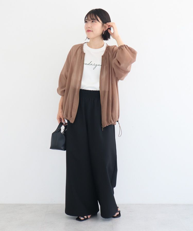 Green Parks「麻調ウエストギャザーフレアワイドパンツ」|その他|