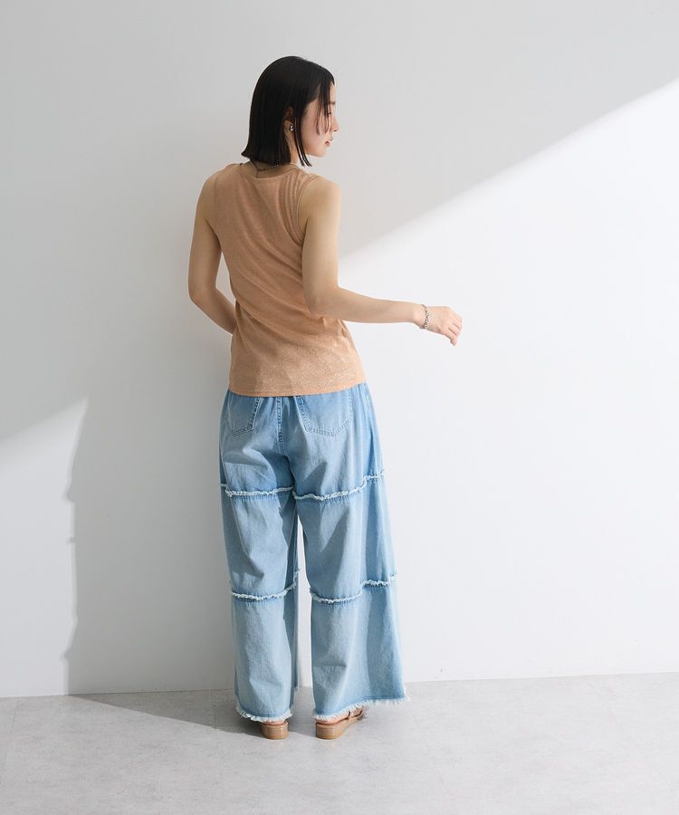 Green Parks「・Petit Fleur シャーリングラメタンクトップ」|キャミソール|