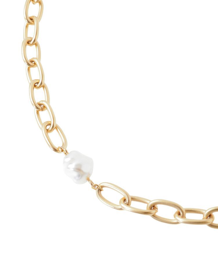 Green Parks「・HALF TIME スクエアチェーンパールネックレス」|ネックレス|