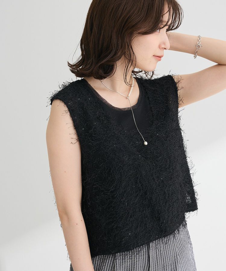 Green Parks「フェザーヤーンショートベスト」|ベスト・ジレ|