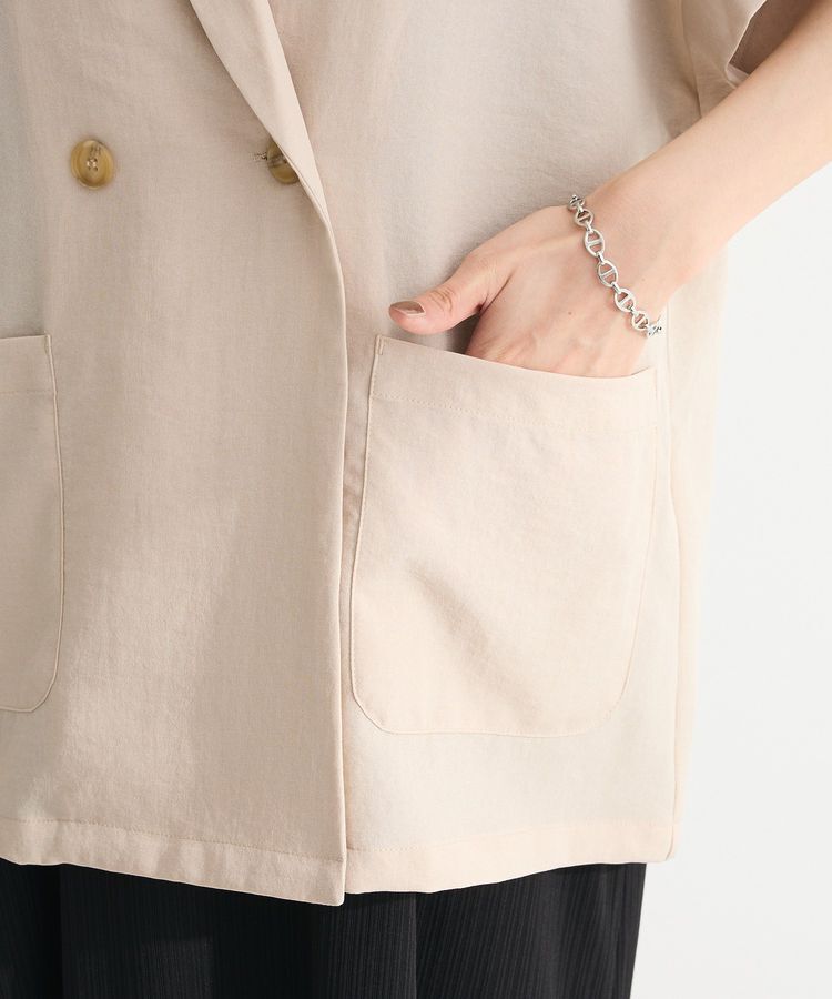 Green Parks「麻調フレンチスリーブジャケット」|テーラードジャケット|