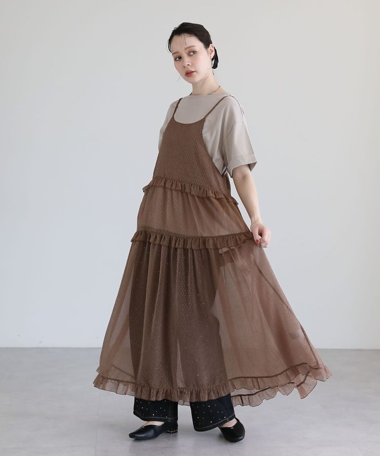 Green Parks「・Petit Fleur シアーティアードキャミワンピ」|ワンピース|Brown