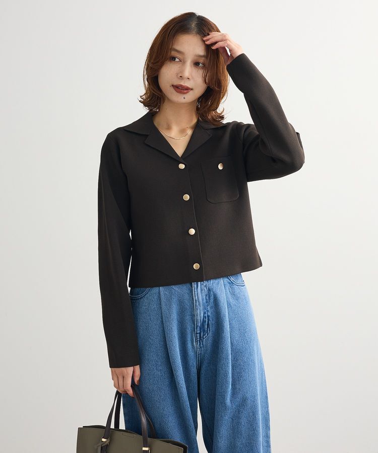 Green Parks「・swing by ニット開襟カーディガン」|カーディガン|