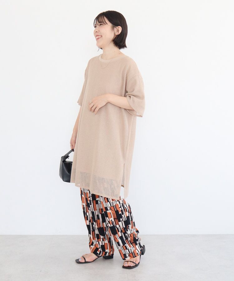 Green Parks「半袖メッシュドッキングチュニック」|チュニック|