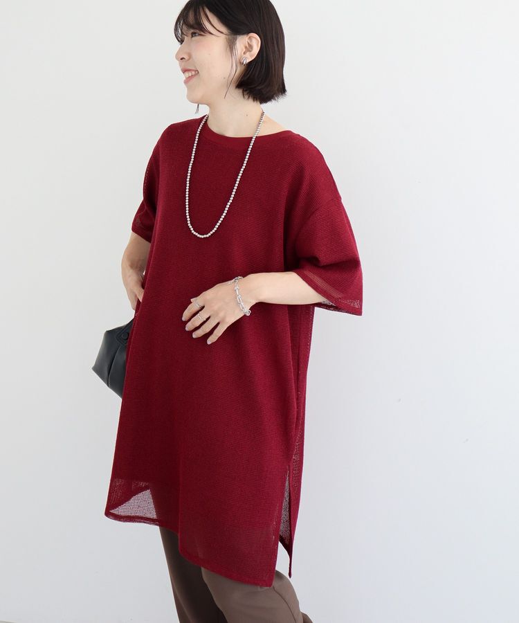 Green Parks「半袖メッシュドッキングチュニック」|チュニック|