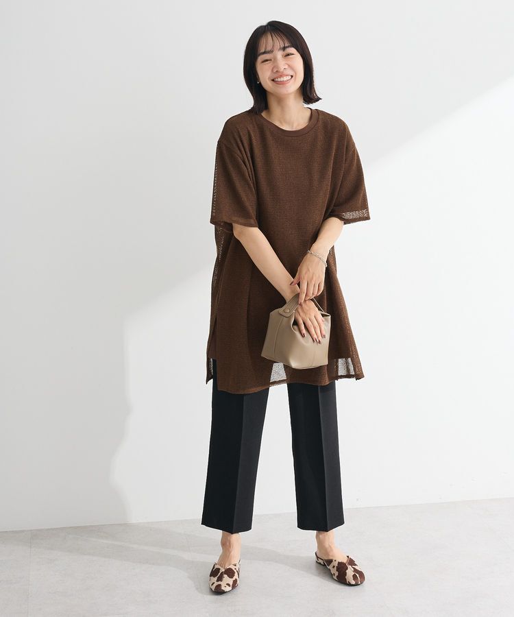 Green Parks「半袖メッシュドッキングチュニック」|チュニック|