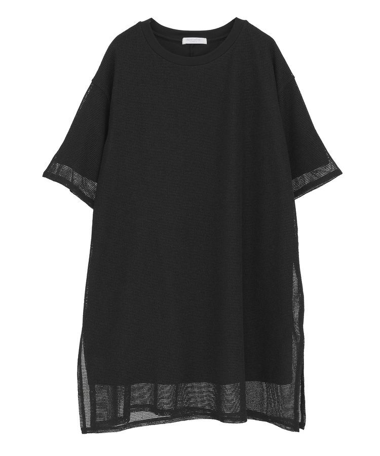 Green Parks「半袖メッシュドッキングチュニック」|チュニック|