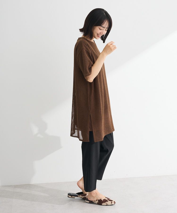 Green Parks「半袖メッシュドッキングチュニック」|チュニック|