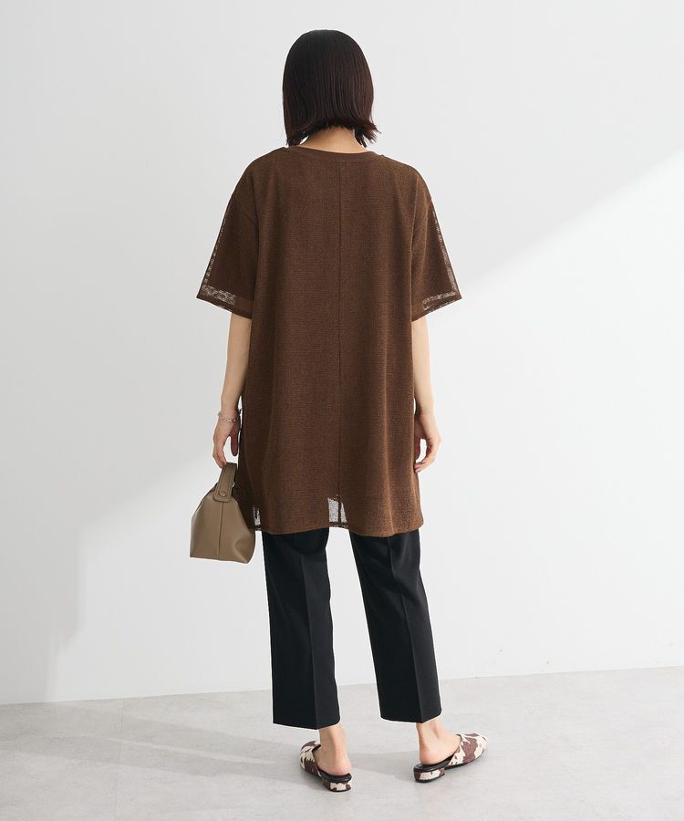 Green Parks「半袖メッシュドッキングチュニック」|チュニック|