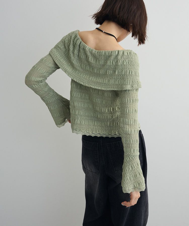 AnriettMusee「シャーリングオフショルプルオーバー」|Tシャツ・カットソー|