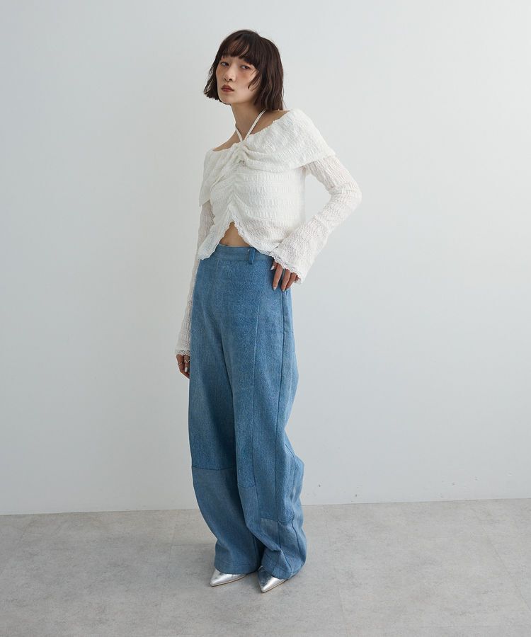 AnriettMusee「シャーリングオフショルプルオーバー」|Tシャツ・カットソー|