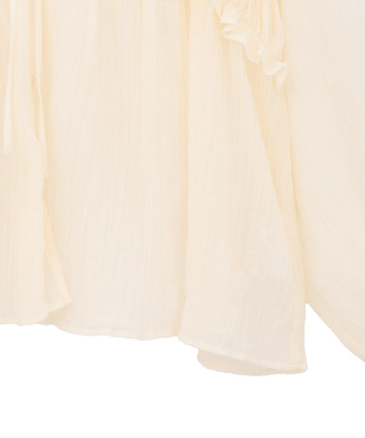 Green Parks「Vネックフリルシアープリーツブラウス」|シャツ・ブラウス|