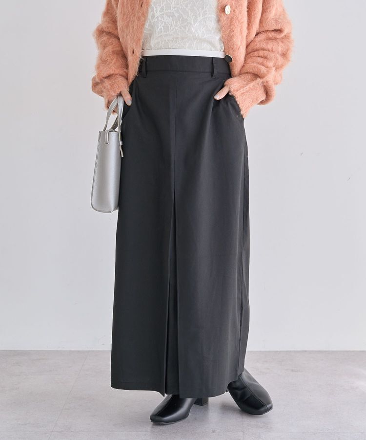 Green Parks「ウエストレイヤーボックスプリーツスカート」|タイト|Black