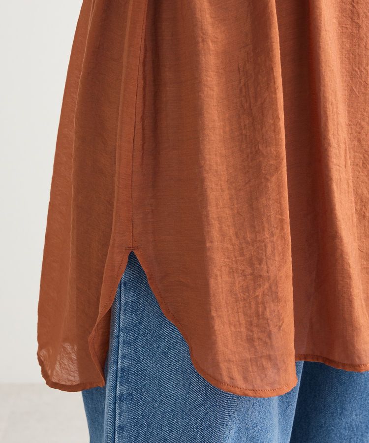 Green Parks「バンドカラー比翼タック袖チュニック」|チュニック|