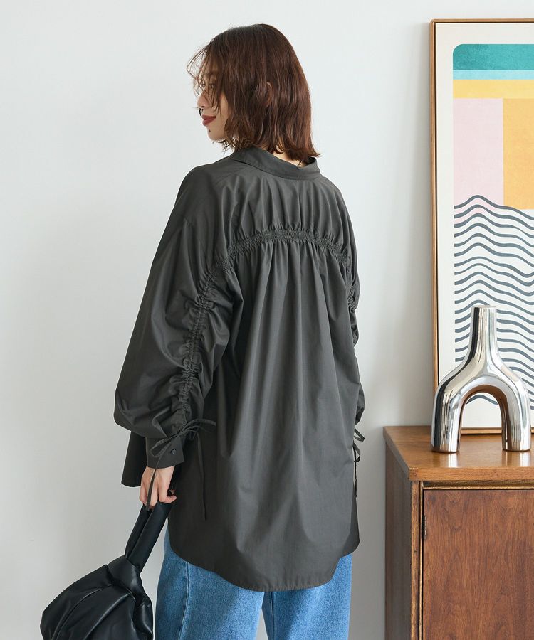 Green Parks「イージーケア袖シャーリングシャツ」|シャツ・ブラウス|