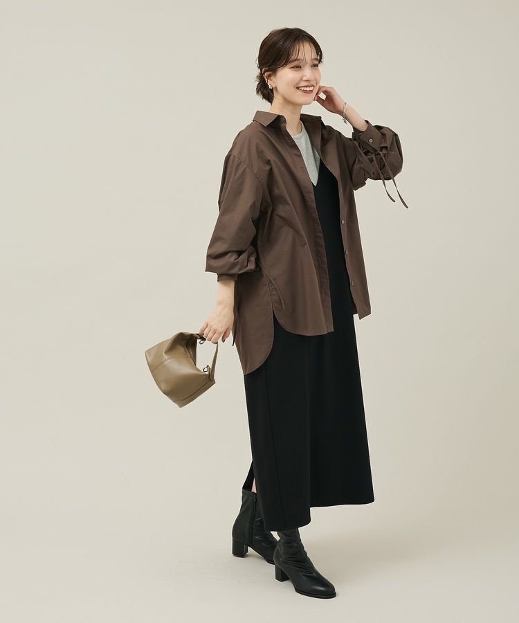 Green Parks「イージーケア袖シャーリングシャツ」|シャツ・ブラウス|