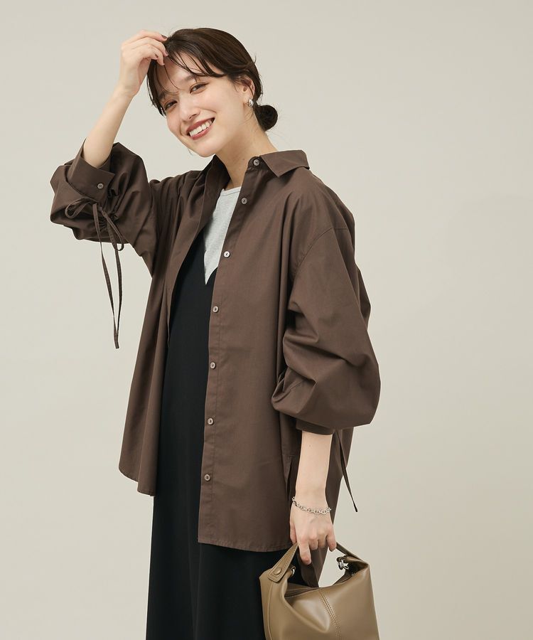 Green Parks「イージーケア袖シャーリングシャツ」|シャツ・ブラウス|