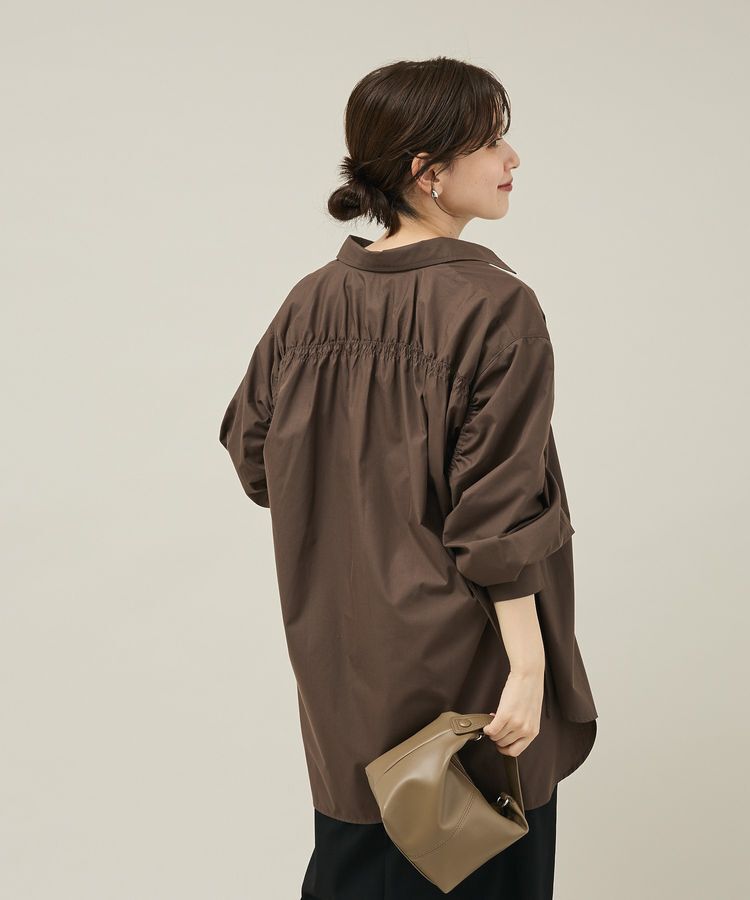 Green Parks「イージーケア袖シャーリングシャツ」|シャツ・ブラウス|