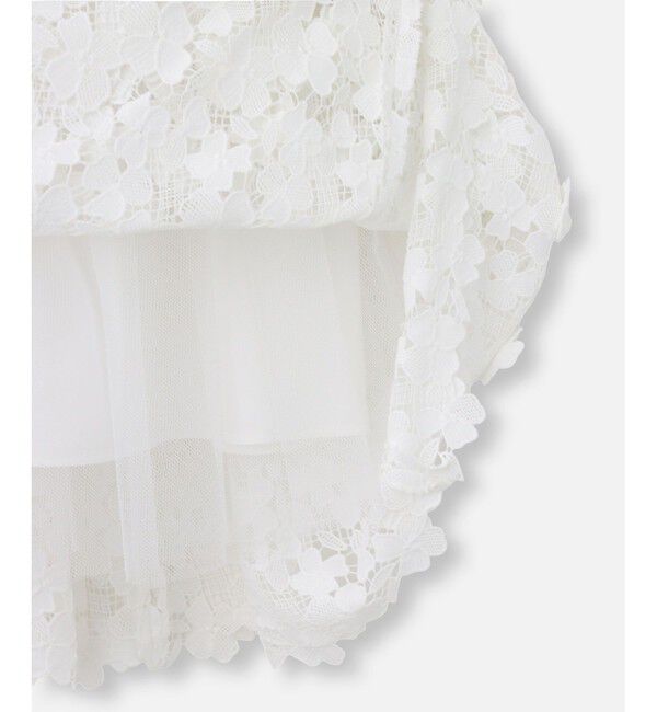 LOULOU WILLOUGHBY「【LOULOU WILLOUGHBY】ケミカルフラワーレーススカート」|フレア|