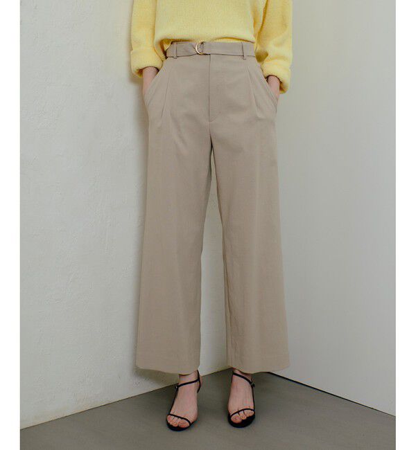 allureville「シェルタリングタックワイドパンツ」|チノ|ベージュ