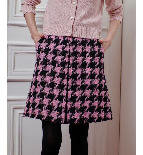 LOULOU WILLOUGHBY「【LOULOU WILLOUGHBY】ロービング千鳥タックミニスカート」|スカート|ピンク