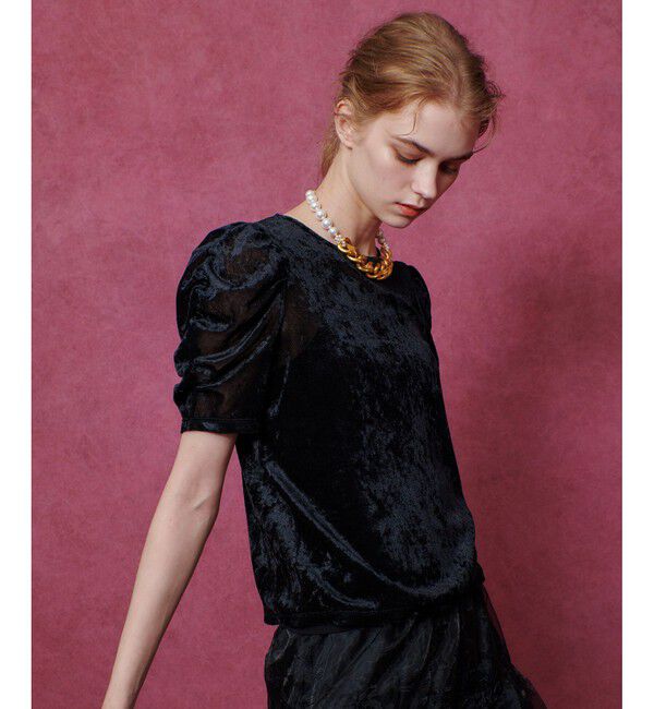 LOULOU WILLOUGHBY「【LOULOU WILLOUGHBY】ベロア半袖プルオーバー」|Tシャツ・カットソー|