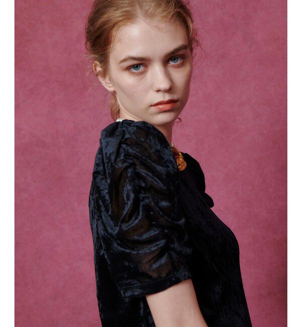 LOULOU WILLOUGHBY「【LOULOU WILLOUGHBY】ベロア半袖プルオーバー」|Tシャツ・カットソー|