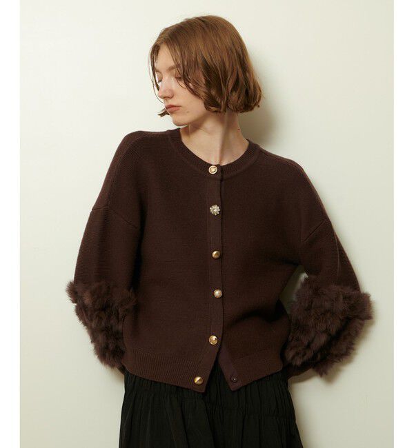 allureville「ラビットカフクレイジー釦2WAYプルオーバー」|ニット・セーター|