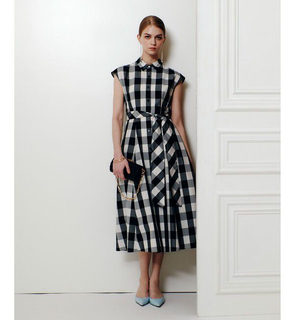 LOULOU WILLOUGHBY「【LOULOU WILLOUGHBY】スラブギンガムシャツワンピース」|ワンピース|