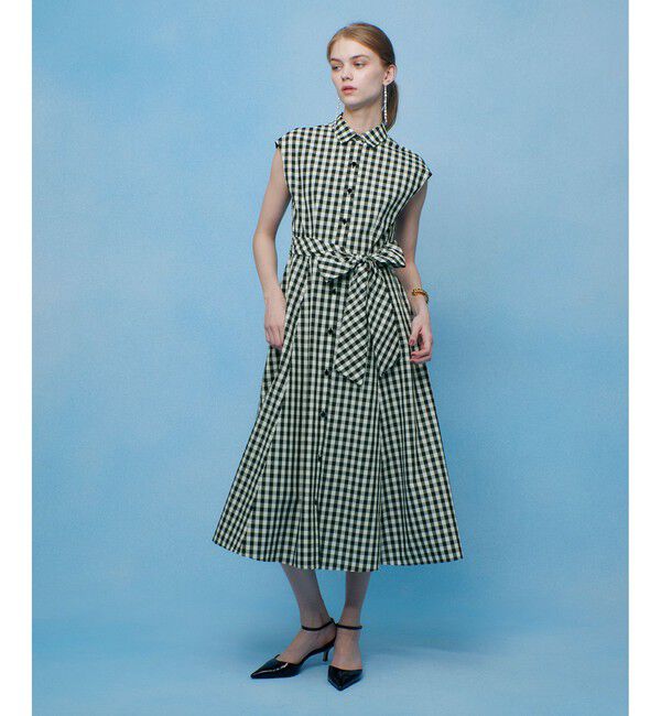 LOULOU WILLOUGHBY「【LOULOU WILLOUGHBY】スラブギンガムシャツワンピース」|ワンピース|