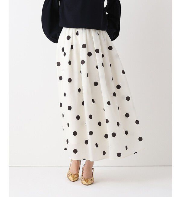 allureville「ポルカドットスカート」|スカート|アイボリー