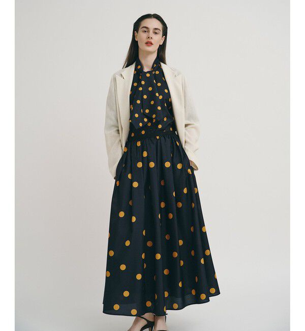 allureville「ポルカドットスカート」|スカート|ネイビー