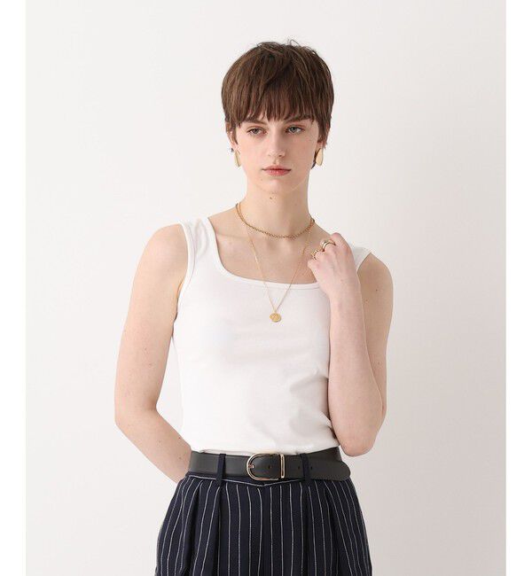 allureville「フライススクエアネックタンク」|Tシャツ・カットソー|オフホワイト