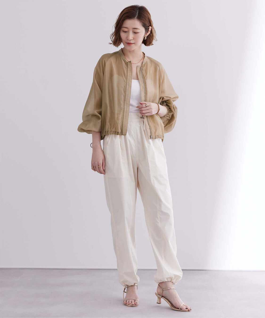 ur's「ドローストリングシアーブルゾン」|ブルゾン・スタジャン|