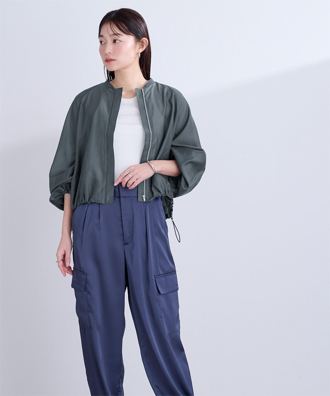 ur's「ドローストリングシアーブルゾン」|ブルゾン・スタジャン|