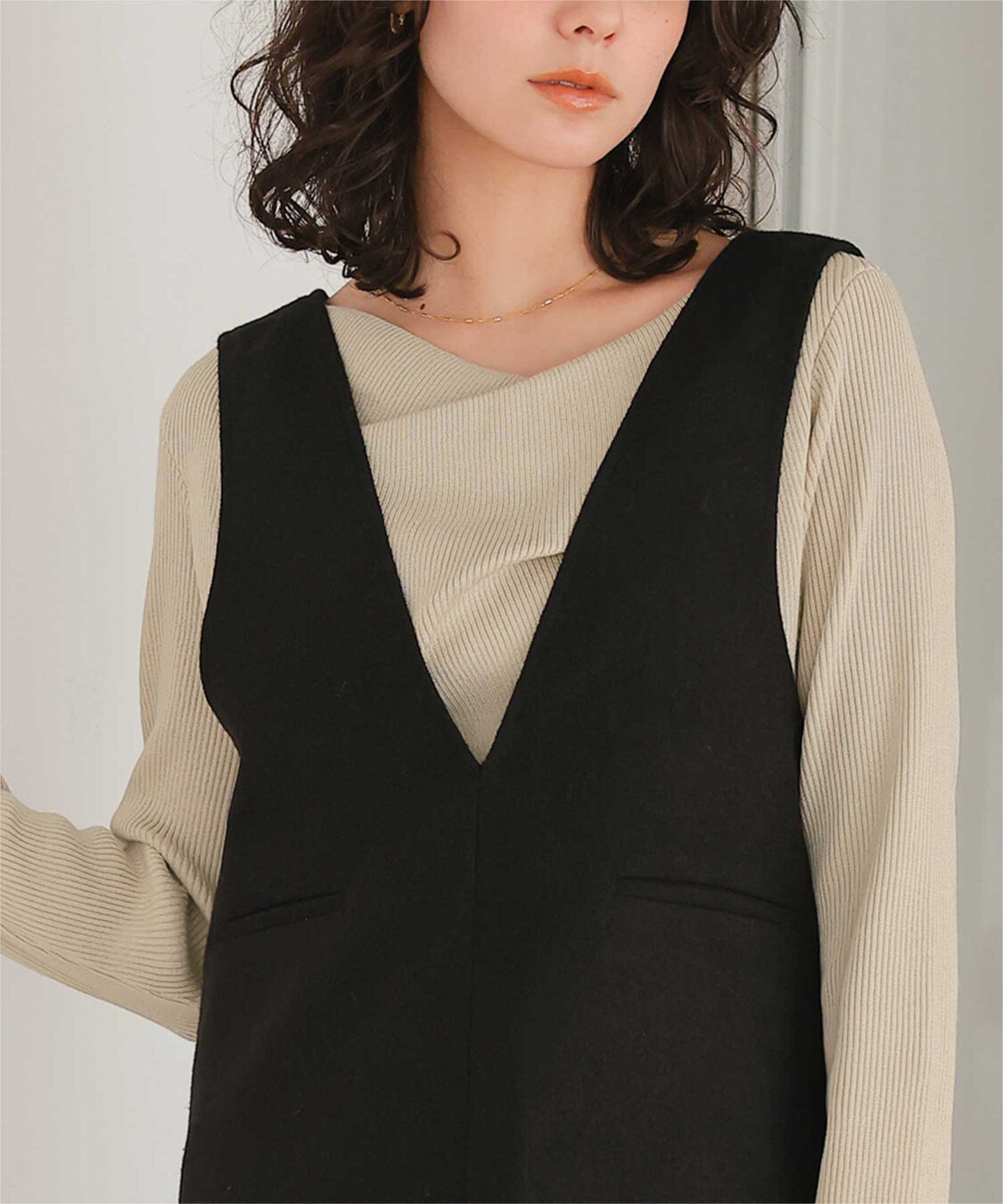 titivate「オフショルダーリブニットトップス」|ニット・セーター|