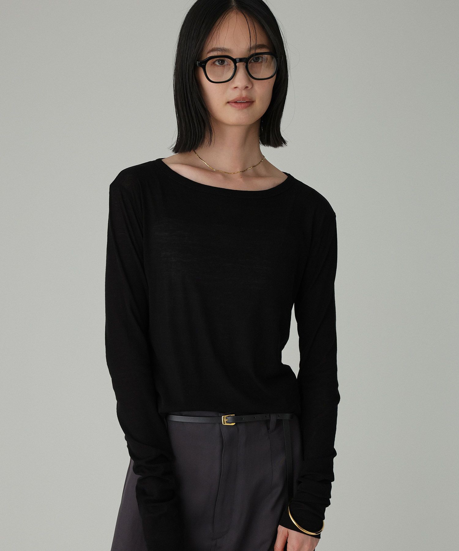 BABYLONE「シアーツイストフライスクルーカットソー」|Tシャツ・カットソー|ﾌﾞﾗｯｸ