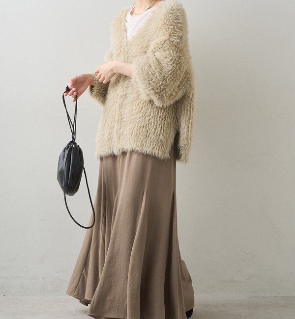  「シャギーニットVネックカーディガン」|カーディガン|