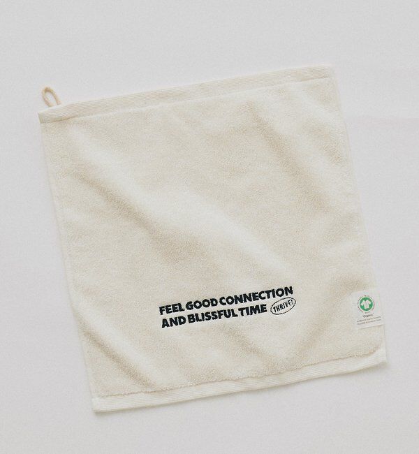  「【F&B】オーガニックコットンロゴ刺繍ハンドタオル」|タオル|ナチュラル