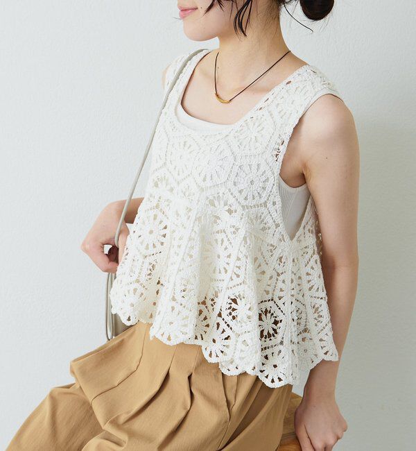  「【リバイバル】カギ針編み風ビスチェ」|ニット・セーター|