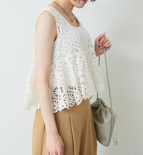  「【リバイバル】カギ針編み風ビスチェ」|ニット・セーター|