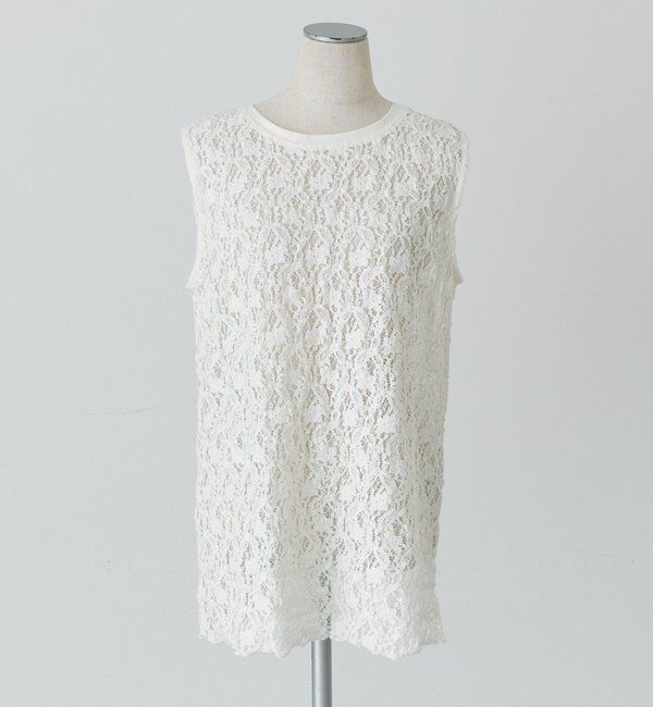  「ストレッチレースノースリーブTシャツ」|Tシャツ・カットソー|