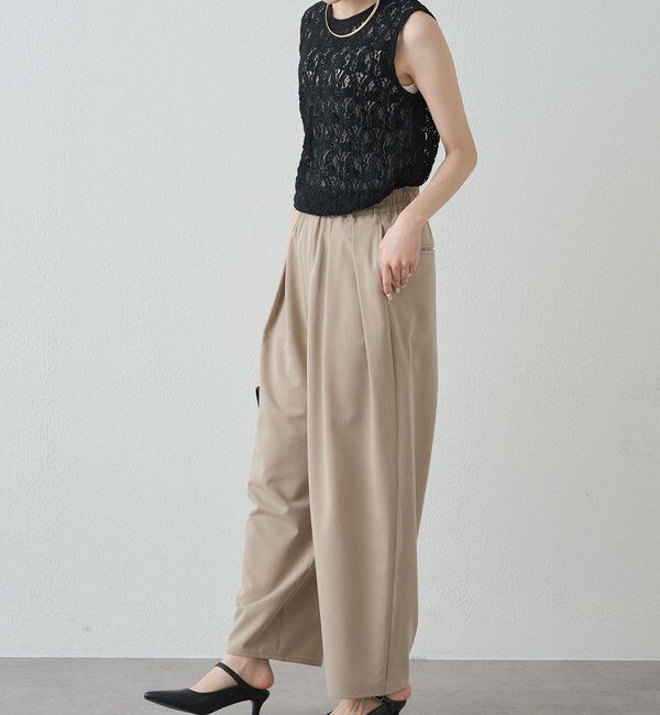  「ストレッチレースノースリーブTシャツ」|Tシャツ・カットソー|