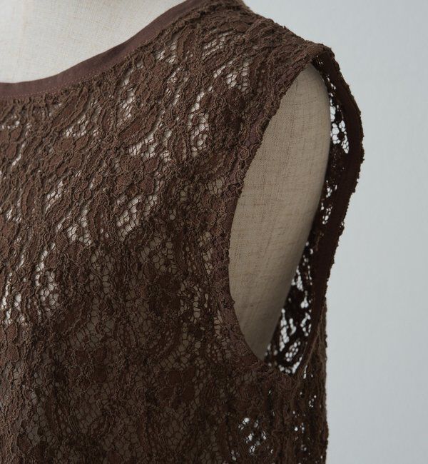  「ストレッチレースノースリーブTシャツ」|Tシャツ・カットソー|