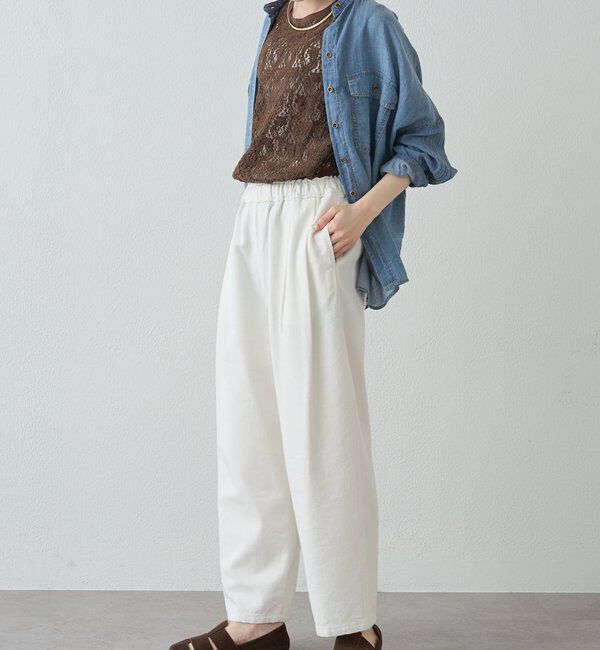  「ストレッチレースノースリーブTシャツ」|Tシャツ・カットソー|