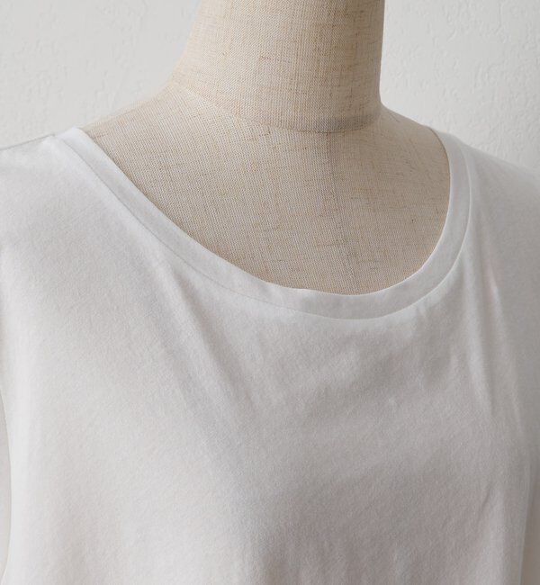  「レースヘムノースリーブカットソー」|キャミソール|