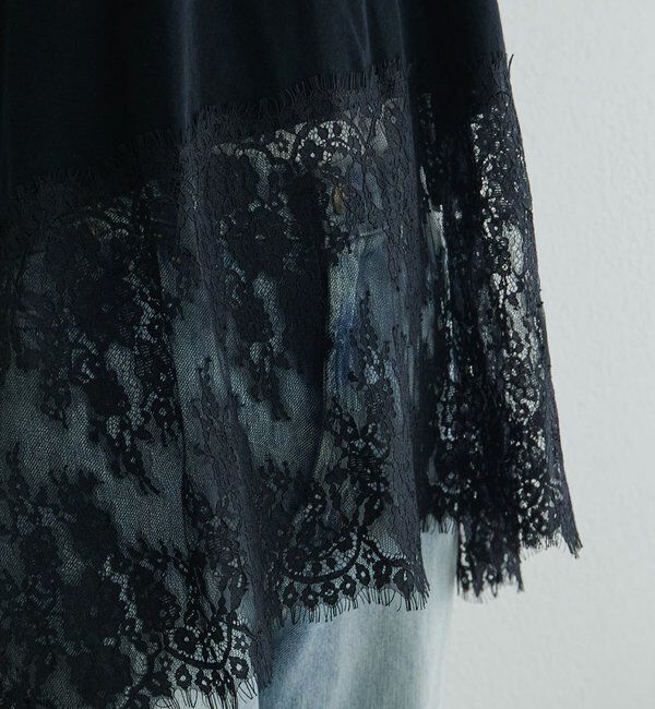  「レースヘムノースリーブカットソー」|キャミソール|