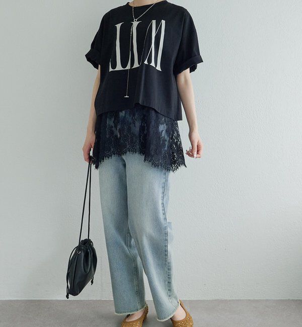  「レースヘムノースリーブカットソー」|キャミソール|